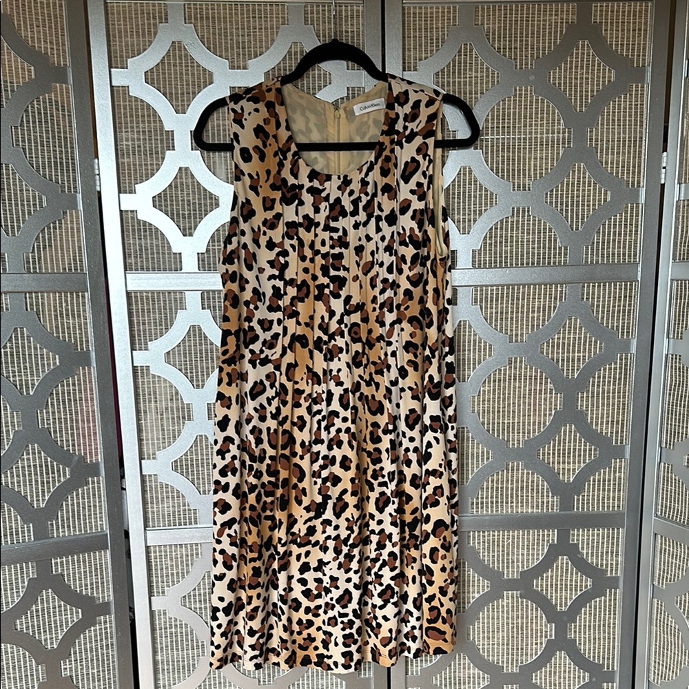 Calvin Klein Brown and Tan Sleeveless Maxi Sundress